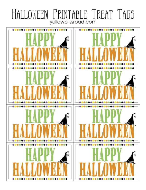 Halloween Treat Tags Free Printable
