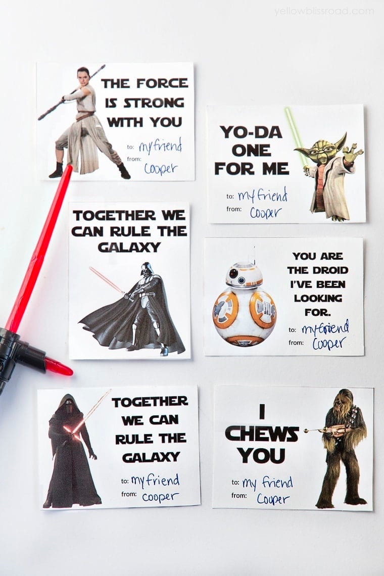 Printable Star Wars Valentine s Day Cards Yellow Bliss Road