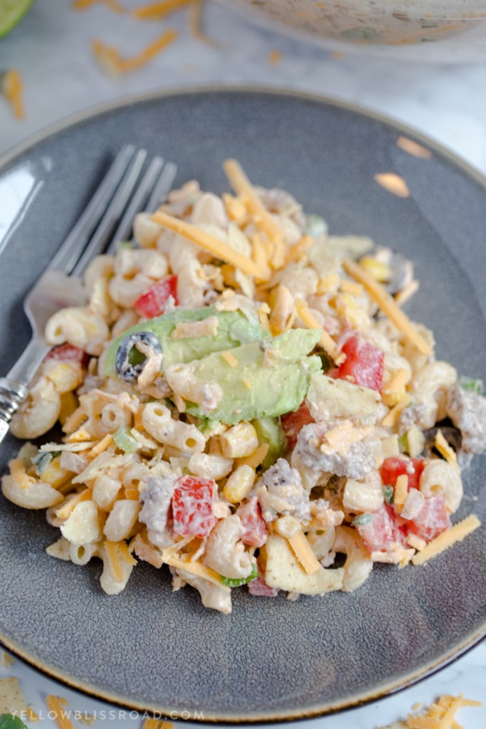 Creamy Taco Pasta Salad Spice Up Taco Tuesday