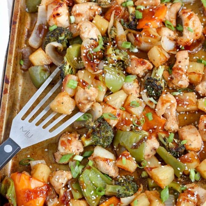 Teriyaki Bbq Chicken Sheet Pan Dinner Yellowblissroad