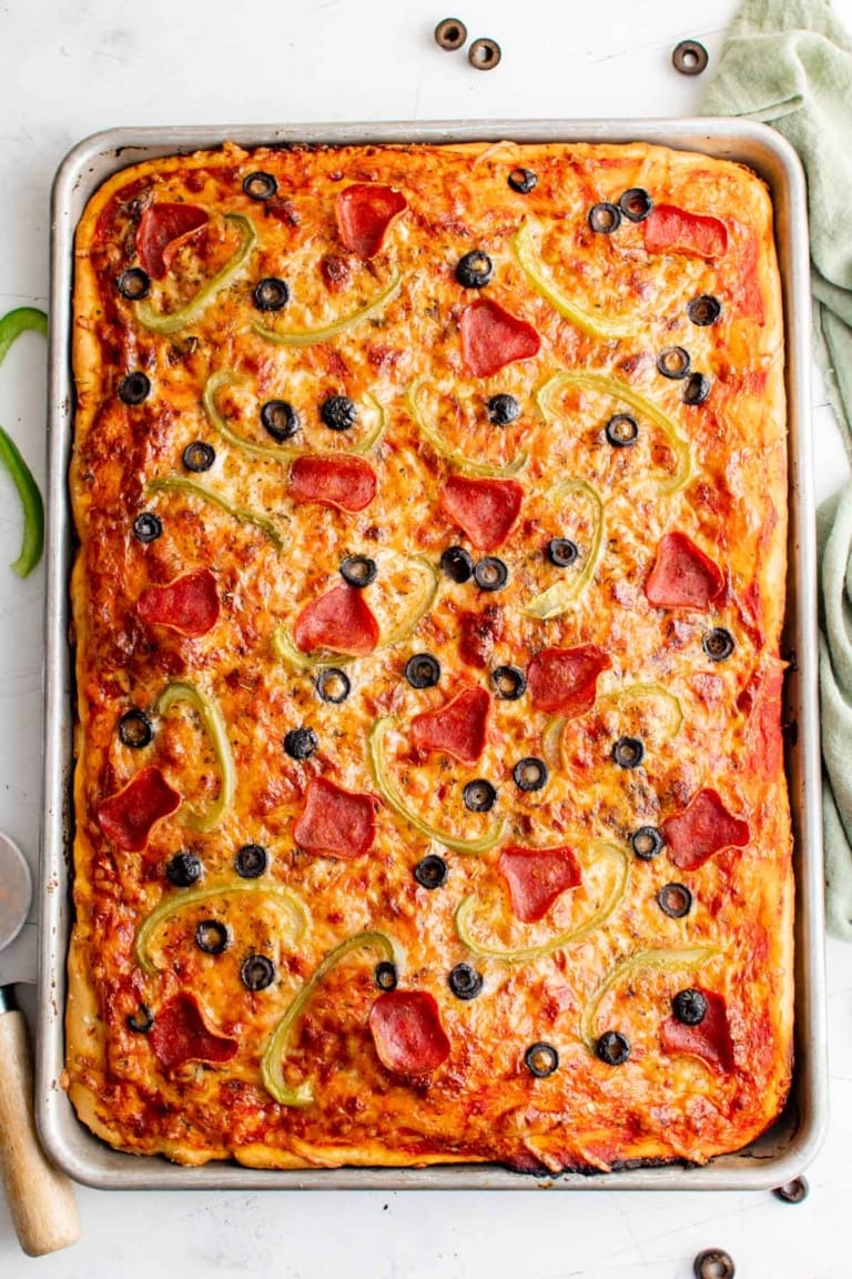 Sheet Pan Pizza Recipe Yellowblissroad