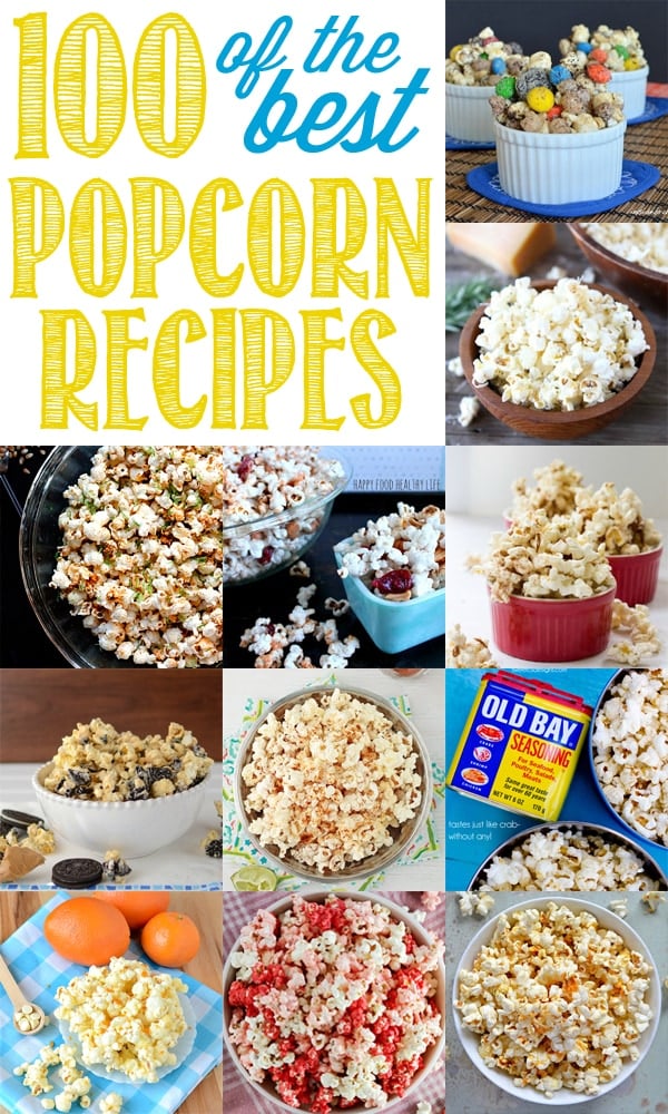 Ultimate Popcorn Recipes Round Up - 100 of the BEST Sweet and Savory Popcorn Recipes!