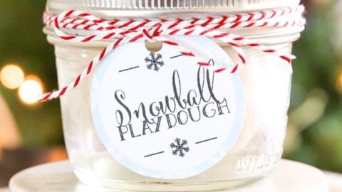 A jar of snowball playdough