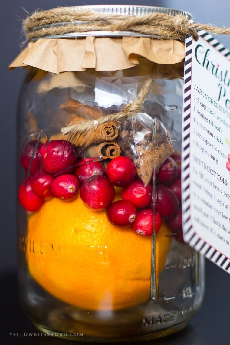 DIY Christmas Gift for Neighbors | Christmas Potpourri in a Jar with Free Printable Gift Tag