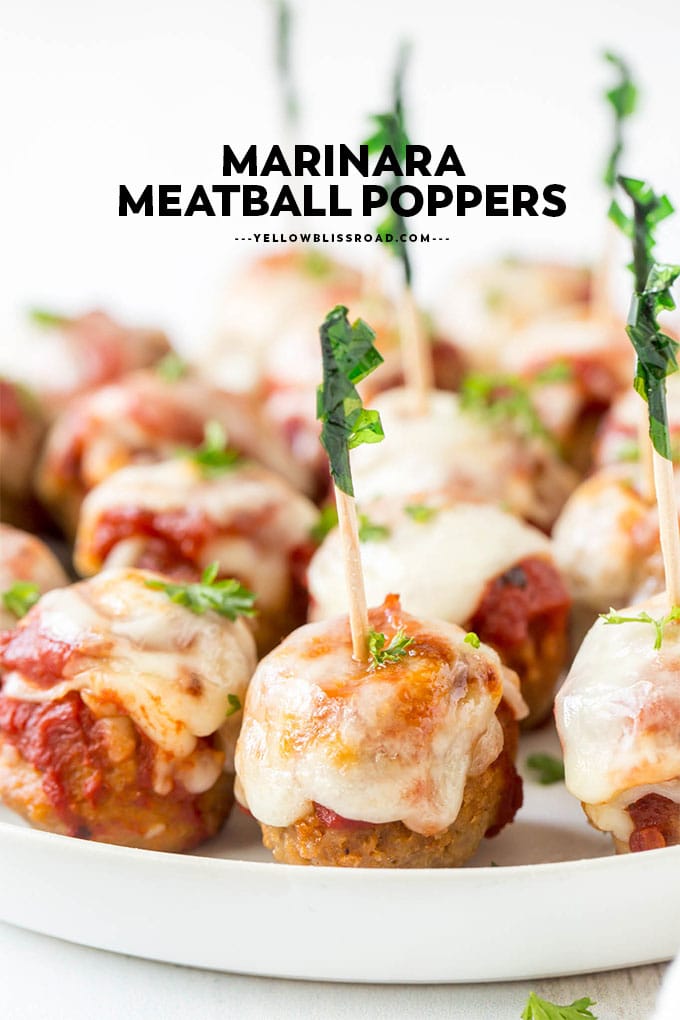 Meatball Marinara Poppers Appetizer | YellowBlissRoad.com