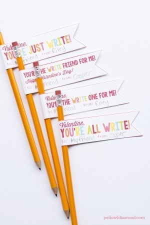 Free Printable Pencil Valentines - Yellow Bliss Road