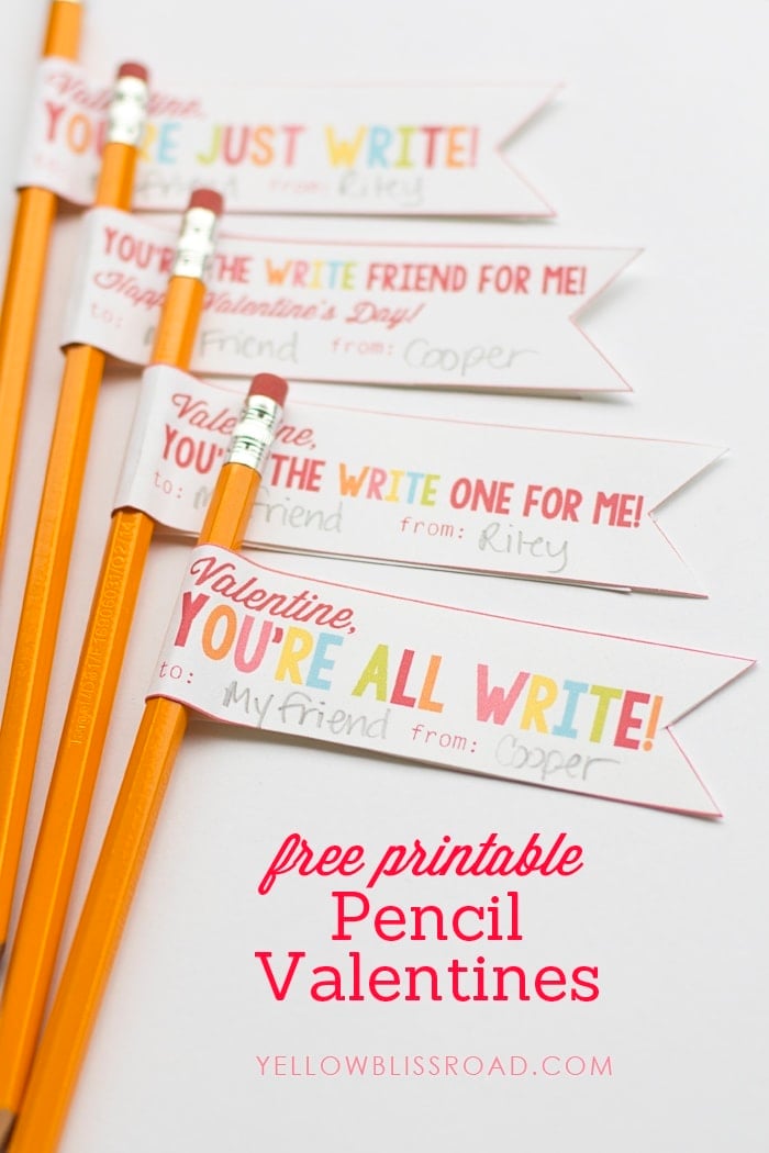 Wild for Pencils Printable Valentines - Tonality Designs