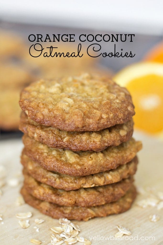 Orange Coconut Oatmeal Cookies - Yellow Bliss Road