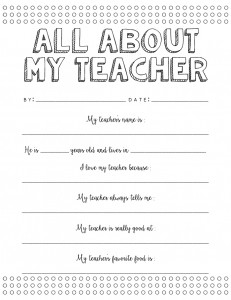 All About My Teacher Free Printable | YellowBlissRoad.com