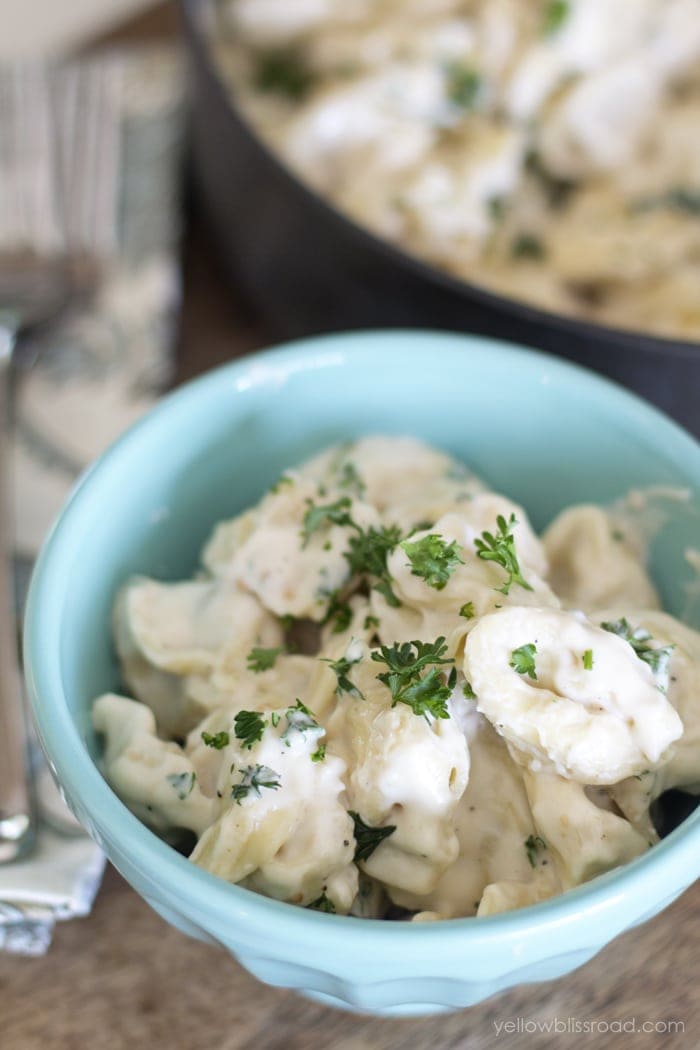 Garlic Parmesan Tortellini Yellow Bliss Road