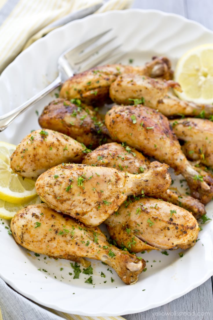 Baked Chicken Drumsticks with Lemon and Garlic | YellowBliss Road.com