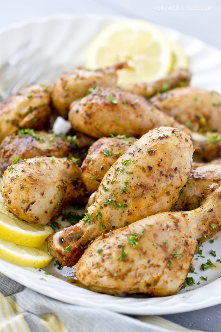 Baked Chicken Drumsticks with Lemon and Garlic | YellowBliss Road.com