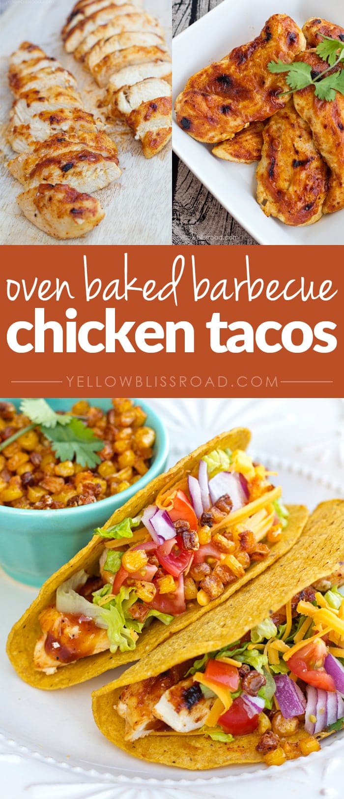 Oven Baked Barbecue Chicken Tacos - Yellow Bliss Road