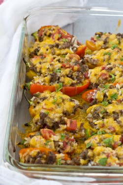 Stuffed Mini Peppers with Ground Beef | YellowBlissRoad.com