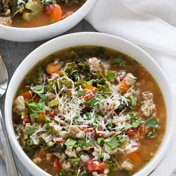 Ground Turkey Rice Soup With Kale 1463