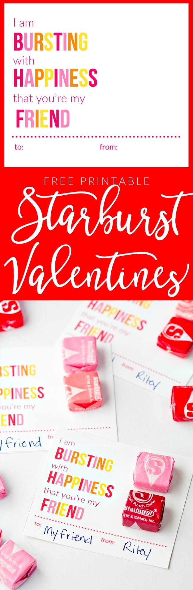 Printable Starburst Valentine Cards YellowBlissRoad