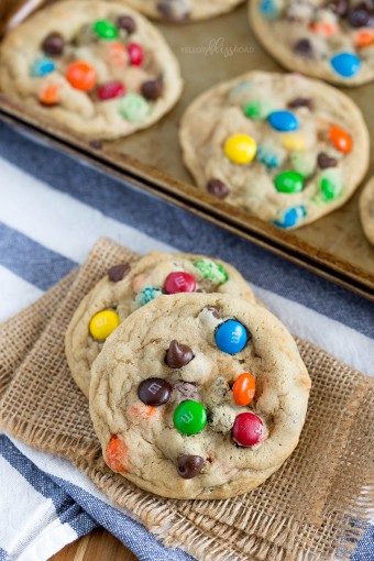 Chocolate Chip Cookies with M&Ms - Yellow Bliss Road