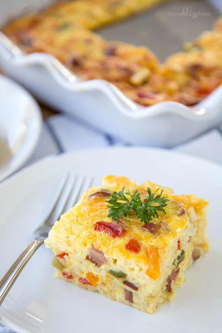 Smoked Sausage & Hash Brown Breakfast Casserole - Yellow Bliss Road