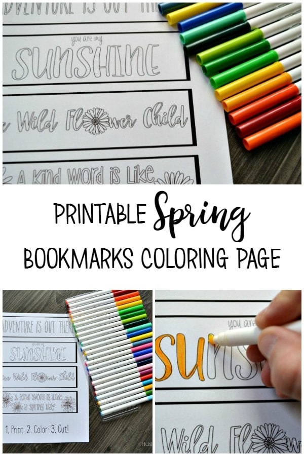 Printable Spring Bookmarks Coloring Page YellowBlissRoad