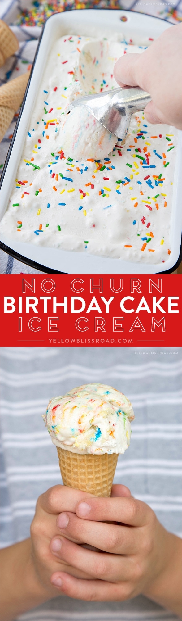 No Churn Birthday Cake Ice Cream Easy No Bake Birthday Dessert 2699