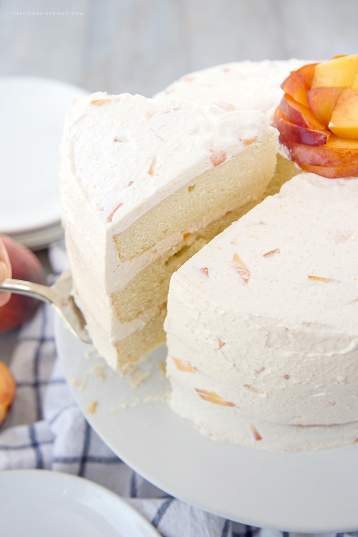 Vanilla Peach Layer Cake - Peaches & Cream Cake