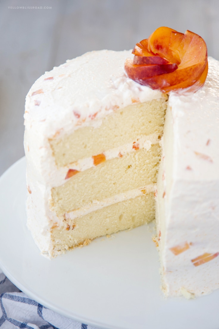 Vanilla Peach Layer Cake - Peaches & Cream Cake