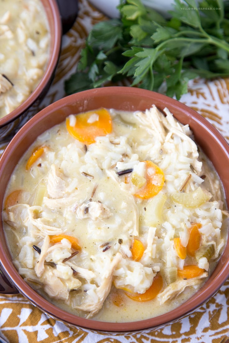 Creamy Chicken and Wild Rice Soup - Yellow Bliss Road