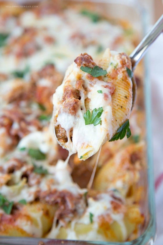 Zucchini Stuffed Shells with Italian Sausage Yellow Bliss Road