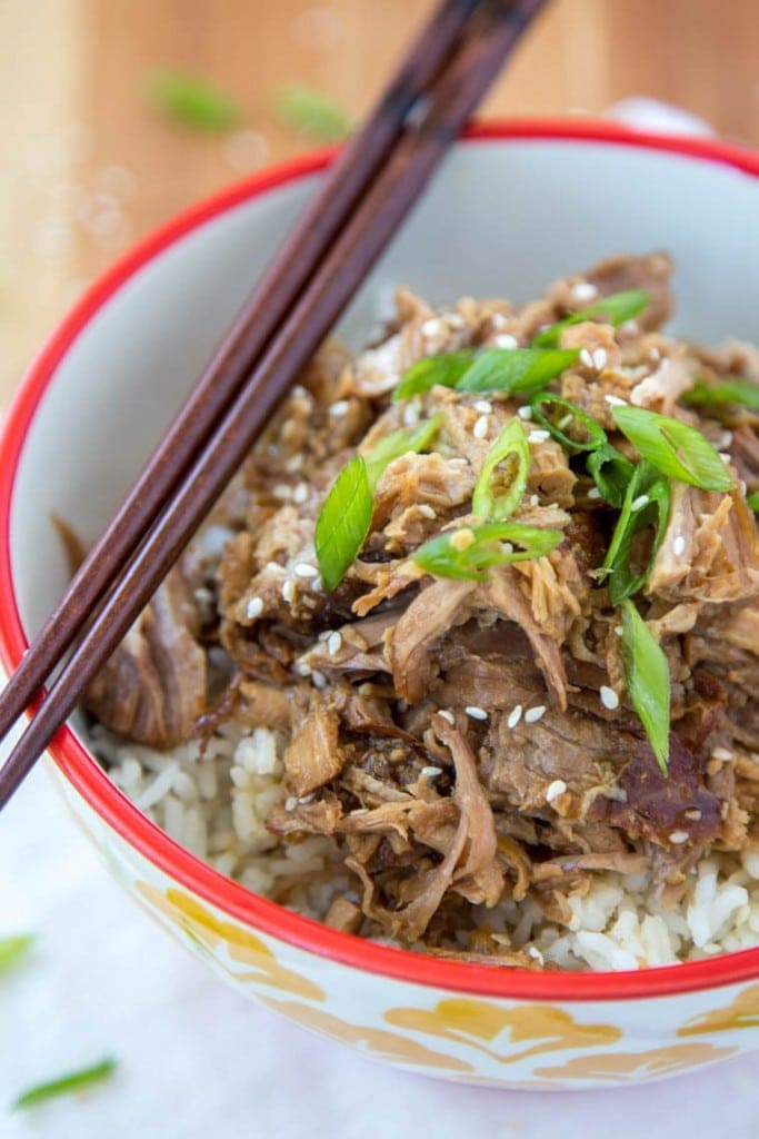 Slow Cooker Garlic & Brown Sugar Teriyaki Pork Yellow Bliss Road