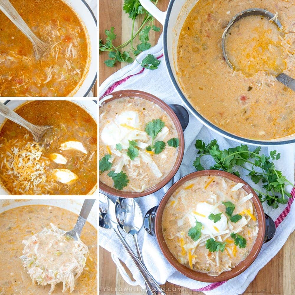 Green Chile Chicken Enchilada Soup - Yellow Bliss Road