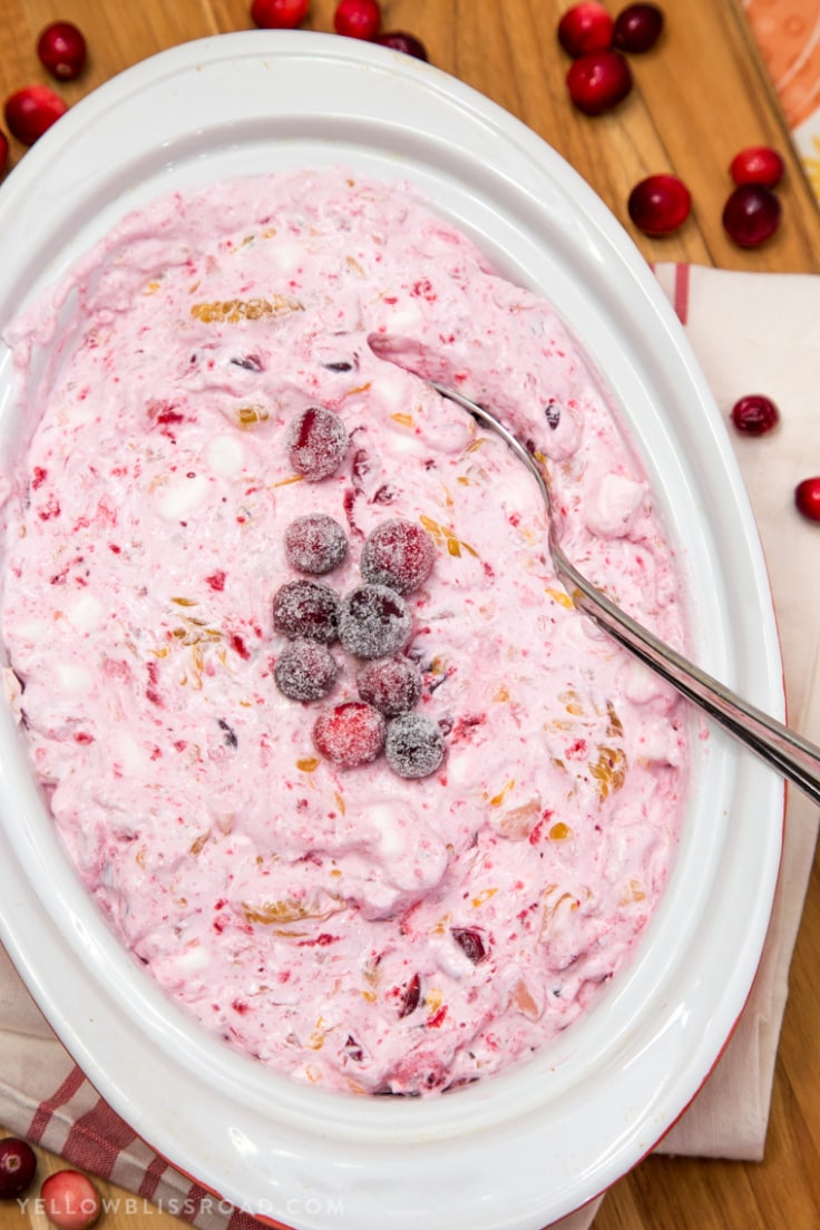 Cranberry Fluff Salad | YellowBlissRoad.com