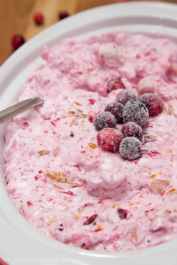 Cranberry Fluff Salad | YellowBlissRoad.com