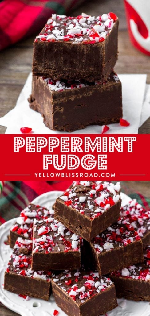 Peppermint Fudge (Easy Fudge Recipe) | YellowBlissRoad.com