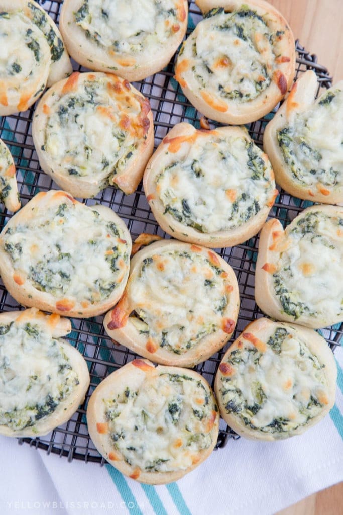 Spinach Artichoke Dip Pinwheels - Yellow Bliss Road