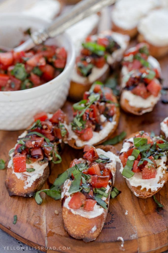 Creamy Three Cheese Bruschetta - Yellow Bliss Road