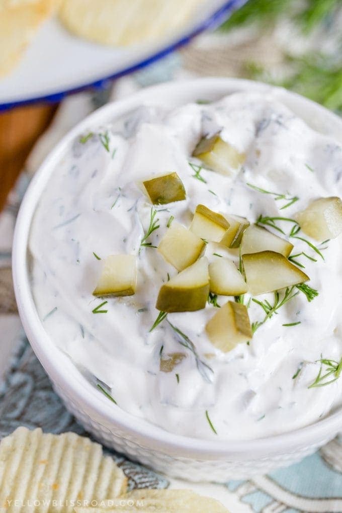 The Best Easy Dill Pickle Dip | YellowBlissRoad.com