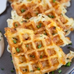 Egg Cheese Hash Brown Waffles Easy Breakfast Hack