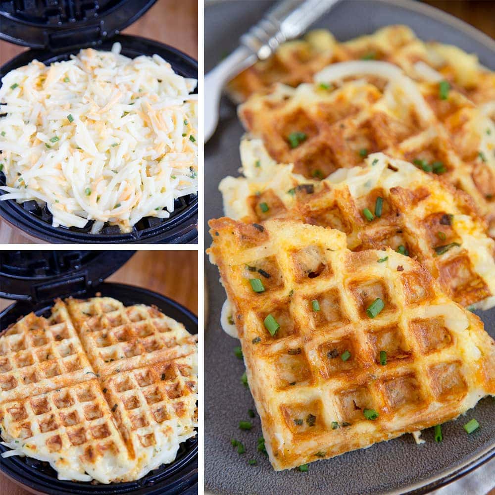 Hashbrowns in the waffle iron #breakfast #hashbrowns #hack #recipe