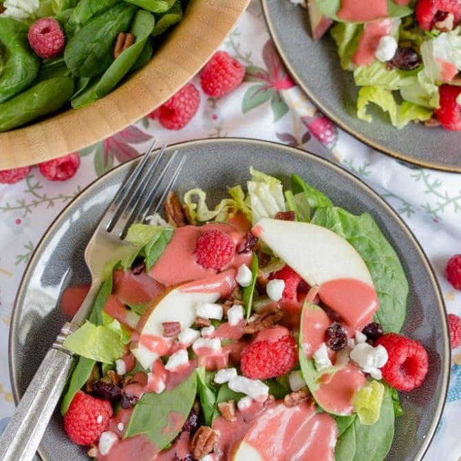 Raspberry & Pear Salad With Homemade Raspberry Vinaigrette ...