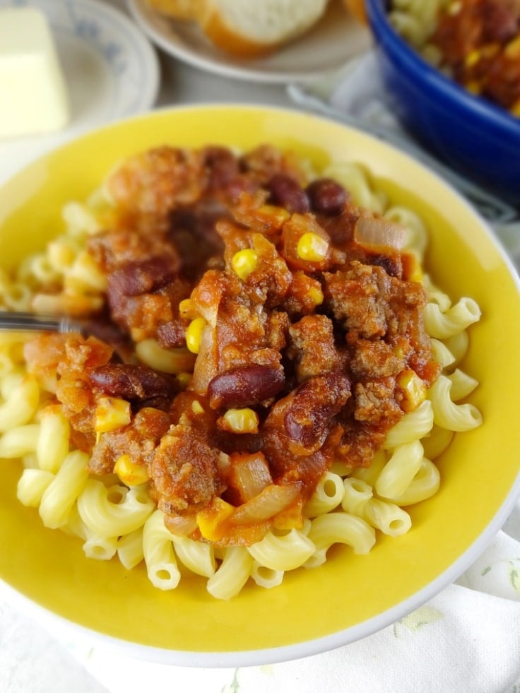 Easy Goulash with Corn & Kidney Beans