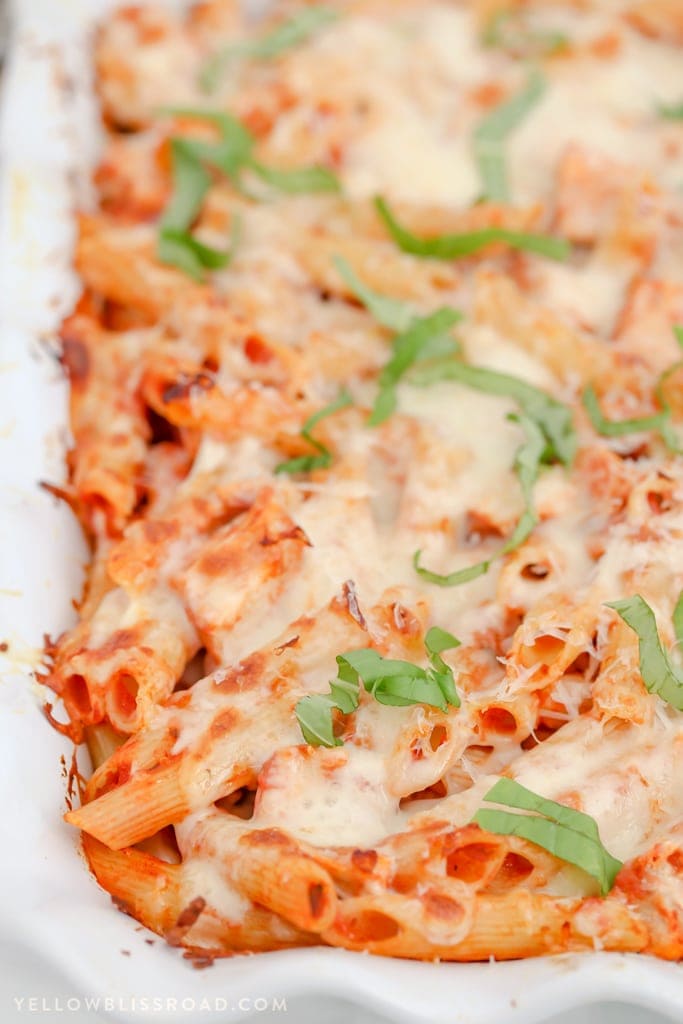 Chicken Parmesan Baked Ziti - Easy Weeknight Meal