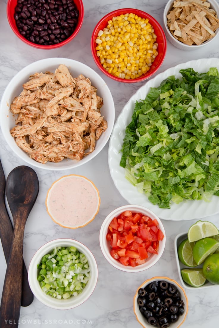 Chicken Taco Salad With Spicy Salsa Ranch Dressing