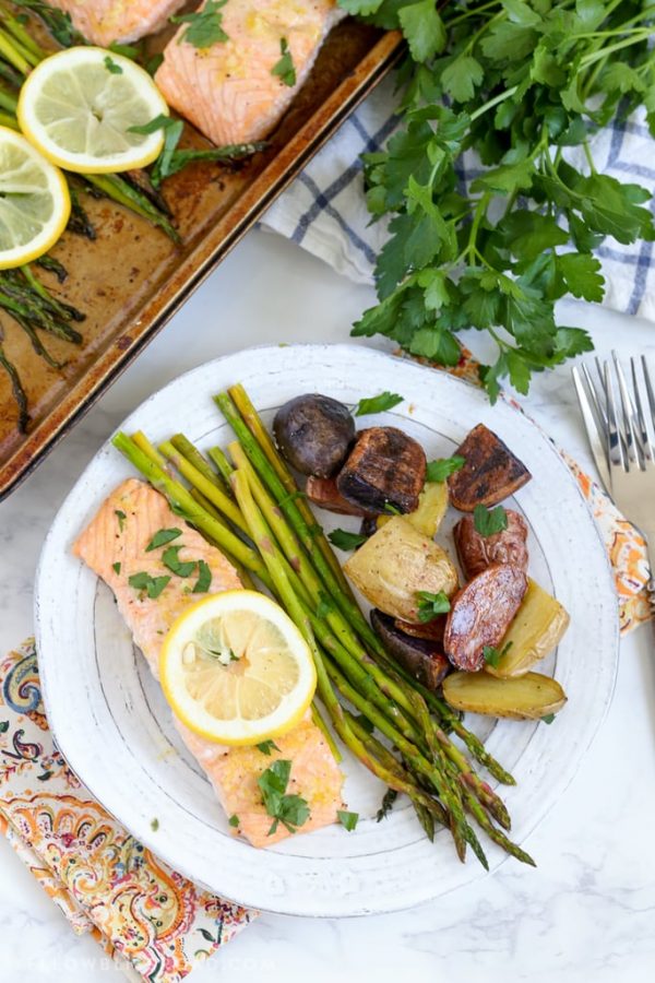 Sheet Pan Salmon, Asparagus and Potatoes Easy One Pan Meal