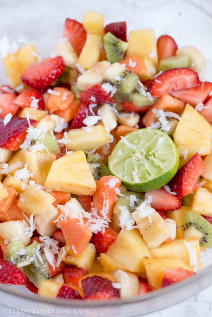 Tropical Fruit Salad with Honey Lime Dressing | Hawaiian Inspired