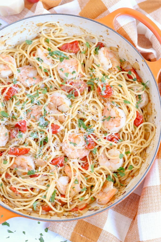 Garlic Tomato & Shrimp Pasta | Easy Weeknight Meal