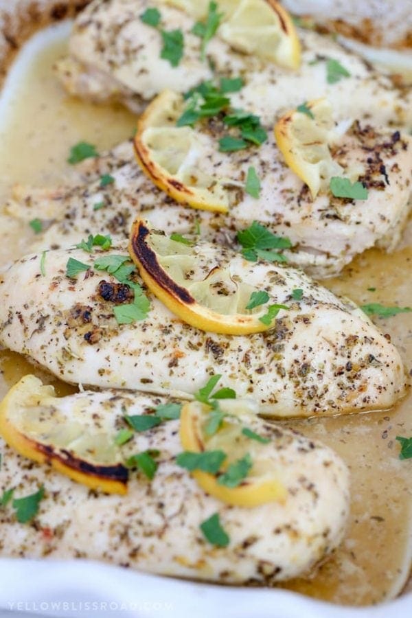 Baked Lemon Chicken with Herbs | So tender and juicy!