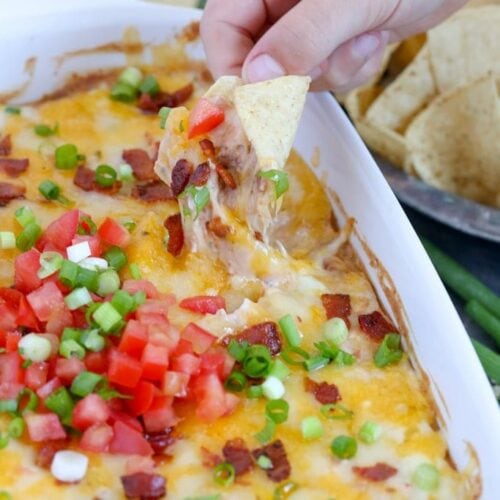 Cheddar Bacon Ranch Bean Dip (Refried Bean Dip Recipe)