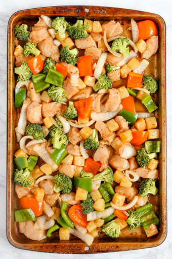 Teriyaki BBQ Chicken Sheet Pan Dinner | YellowBlissRoad.com