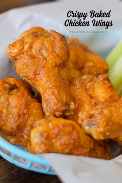 BEST EVER Crispy Baked Chicken Wings with Buffalo Sauce