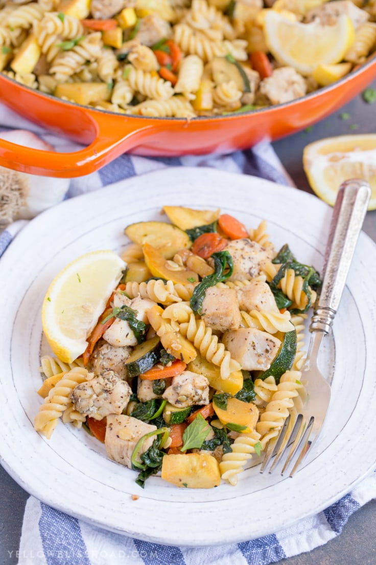 Chicken And Vegetable Pasta Yellow Bliss Road